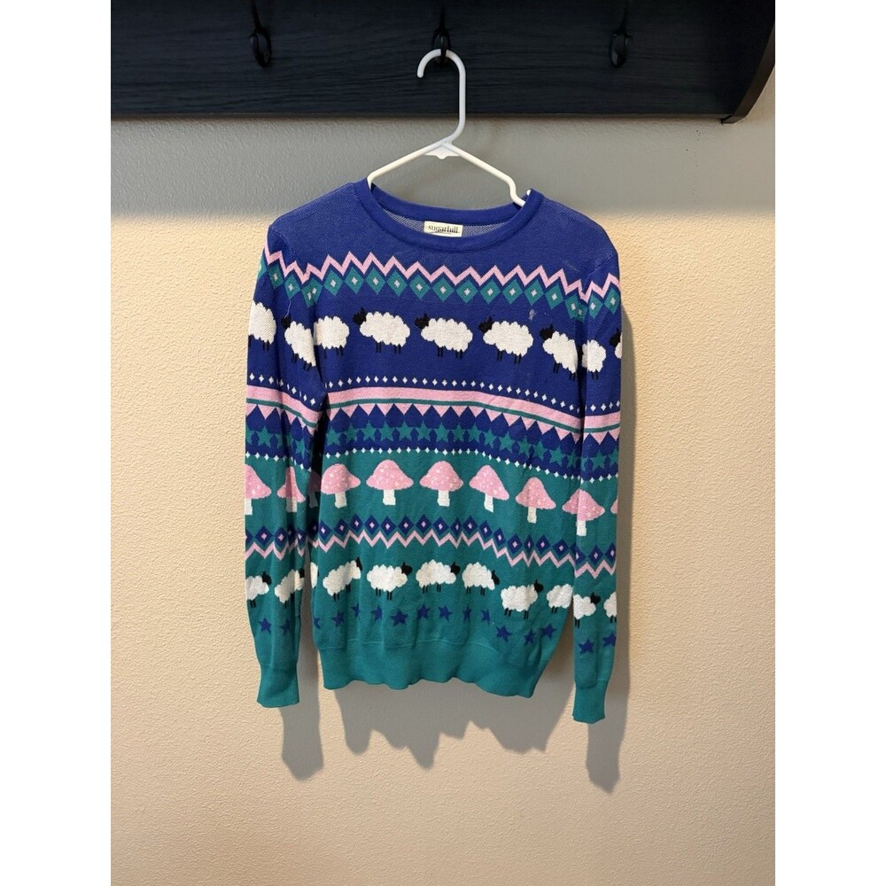 Sugarhill Brighton Rosie Jumper Fair Isle Knit Sweater Sheep Whimsical Women M 6